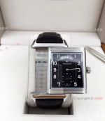 AAA Quality Copy Jaeger LeCoultre Grande Reverso Duo Watch SS Black Dial with Date